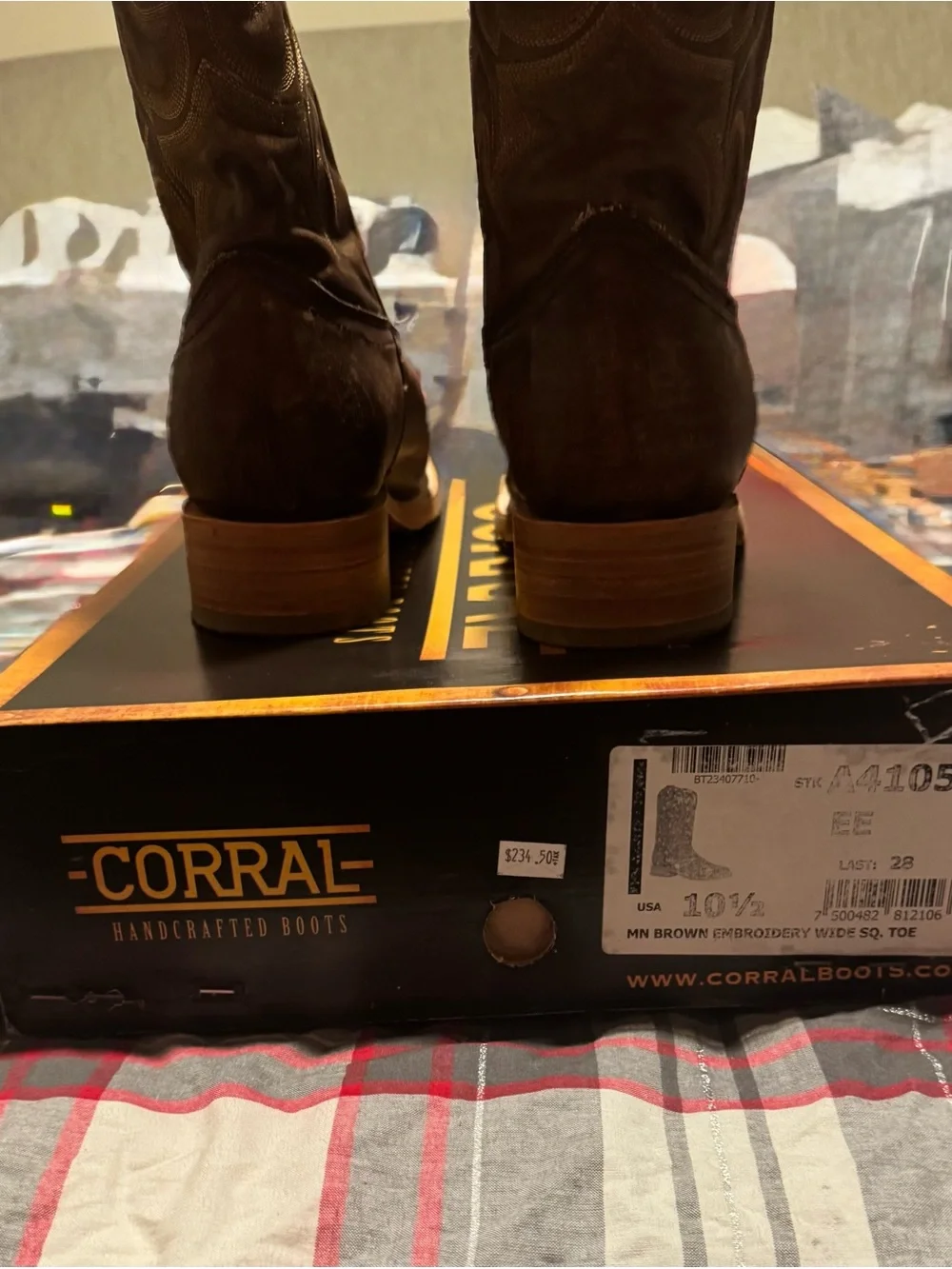 Men's Brown Leather Western Boots - Classic Pull-On Style